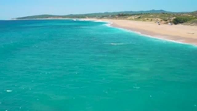 EL CARDONCITO BCS MEXICO-2020: Panning Over Blue Water Softly Washing Against