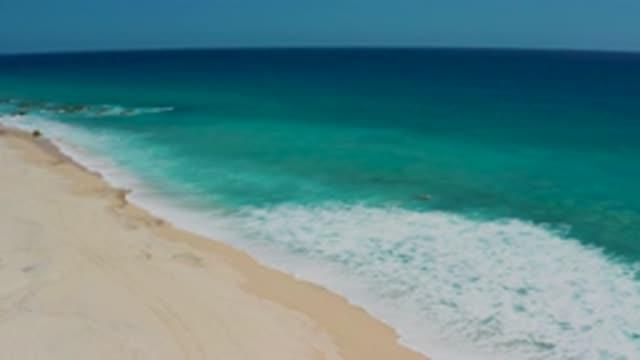 EL CARDONCITO BCS MEXICO-2020: Aerial Footage Of A Sandy Shore Line With Waves