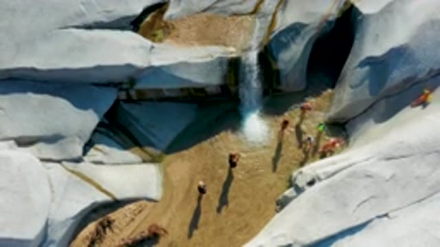 LA PALMA BCS MEXICO-2020: Many Cute Children Sliding in the Rock River Falls