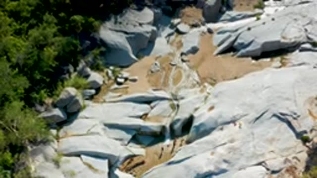 LA PALMA BCS MEXICO-2020: Camera Panning Over Natural Grey Rock Formation With