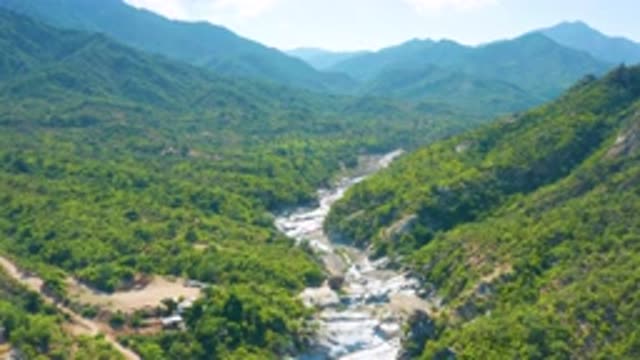LA PALMA BCS MEXICO-2020: Drone Footage Of Picturesque River Valley Passing