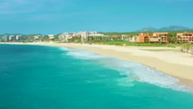 DESERT PARK NATURAL RESERVE BAJA CALIFORNIA SUR MEXICO-2020: Aerial View Of Tropical Beach And Hotels