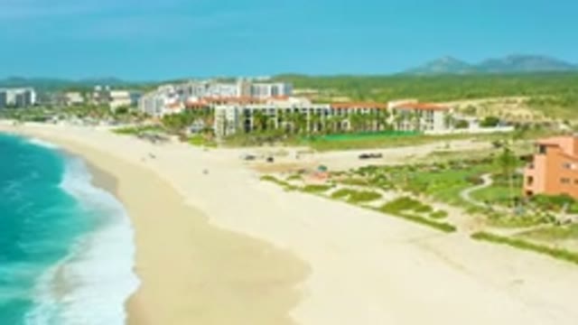DESERT PARK NATURAL RESERVE BAJA CALIFORNIA SUR MEXICO-2020: Aerial View Of Beach Resort And Ocean Coastline