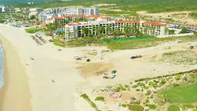 DESERT PARK NATURAL RESERVE BAJA CALIFORNIA SUR MEXICO-2020: Aerial View Of Beachside Resort Complex