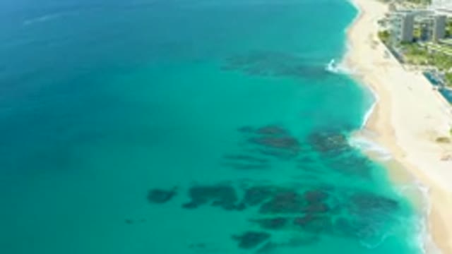 DESERT PARK NATURAL RESERVE BAJA CALIFORNIA SUR MEXICO-2020: Aerial View Of Turquoise Coastline And Sandy Beach