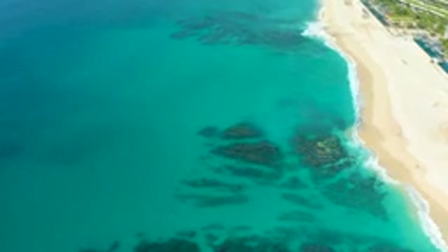 DESERT PARK NATURAL RESERVE BAJA CALIFORNIA SUR MEXICO-2020: Aerial View Of Turquoise Ocean Andaman Sea Coastline