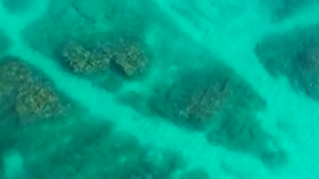 DESERT PARK NATURAL RESERVE BAJA CALIFORNIA SUR MEXICO-2020: Aerial View Of Turquoise Water And Coral Reefs