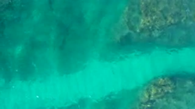 DESERT PARK NATURAL RESERVE BAJA CALIFORNIA SUR MEXICO-2020: Aerial View Of Turquoise Water Over Coral Reef