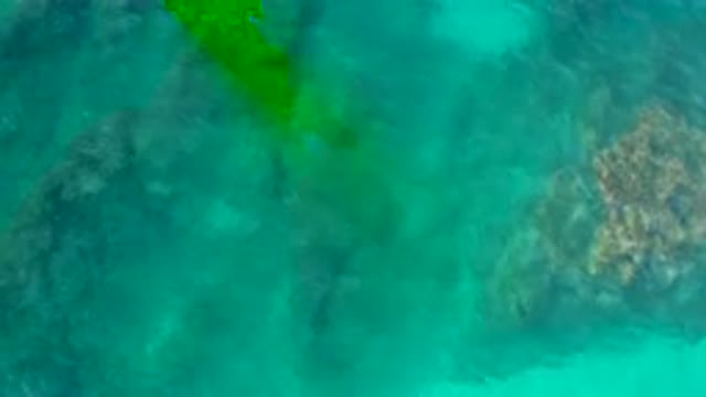 DESERT PARK NATURAL RESERVE BAJA CALIFORNIA SUR MEXICO-2020: Aerial View Of Turquoise Water Over Submerged Rocks
