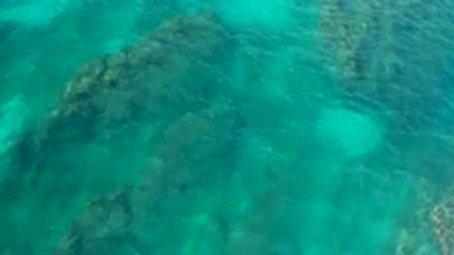 DESERT PARK NATURAL RESERVE BAJA CALIFORNIA SUR MEXICO-2020: Aerial View Of Turquoise Water Over Submerged Rocks