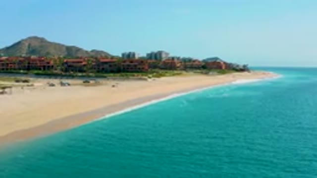 DESERT PARK NATURAL RESERVE BAJA CALIFORNIA SUR MEXICO-2020: Aerial View Of Turquoise Beach And Resort