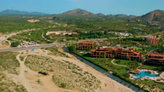 DESERT PARK NATURAL RESERVE BAJA CALIFORNIA SUR MEXICO-2020: Aerial View Of Desert Resort Complex