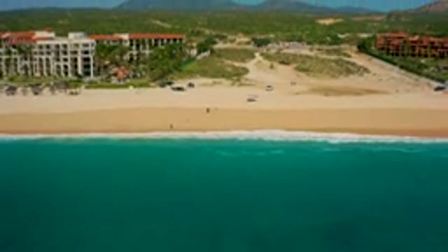 DESERT PARK NATURAL RESERVE BAJA CALIFORNIA SUR MEXICO-2020: Aerial View Of Beach Resort And Turquoise Ocean