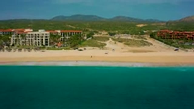 DESERT PARK NATURAL RESERVE BAJA CALIFORNIA SUR MEXICO-2020: Aerial View Of Coastal Resort And Beach