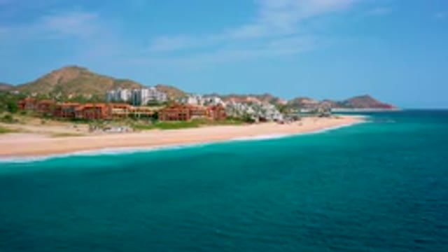 DESERT PARK NATURAL RESERVE BAJA CALIFORNIA SUR MEXICO-2020: Aerial View Of Coastal Beach Resort And Ocean