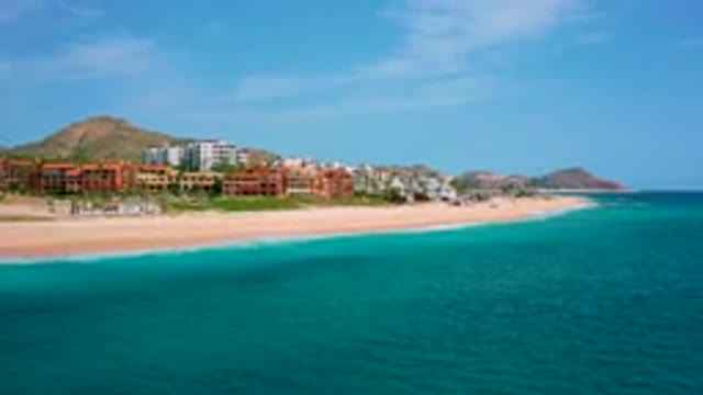 DESERT PARK NATURAL RESERVE BAJA CALIFORNIA SUR MEXICO-2020: Aerial View Of Coastal Resort And Beach