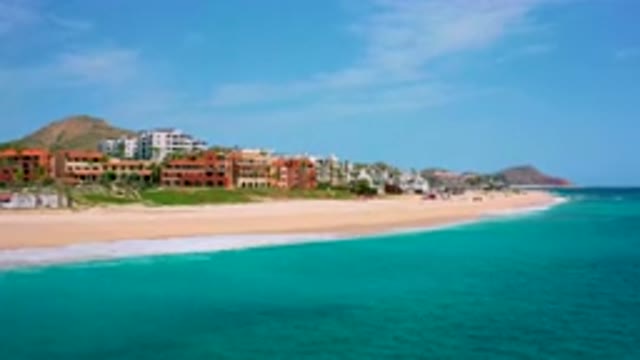 DESERT PARK NATURAL RESERVE BAJA CALIFORNIA SUR MEXICO-2020: Aerial View Of Coastal Beach And Resort Buildings