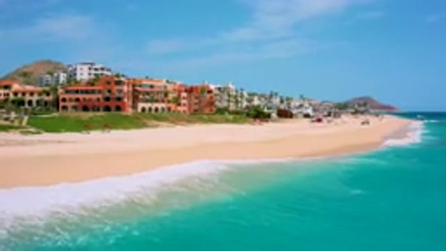 DESERT PARK NATURAL RESERVE BAJA CALIFORNIA SUR MEXICO-2020: Aerial View Of Coastal Beach Resort And Ocean