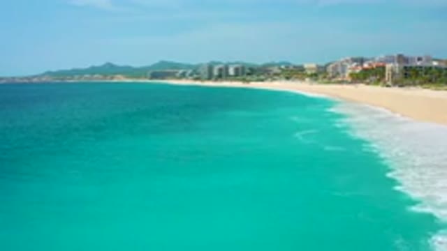 DESERT PARK NATURAL RESERVE BAJA CALIFORNIA SUR MEXICO-2020: Aerial View Of Turquoise Ocean And Sandy Beach