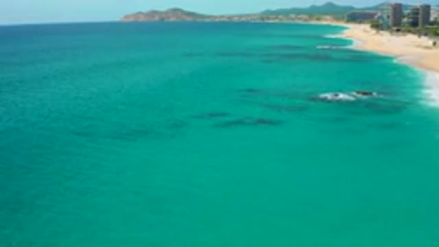 DESERT PARK NATURAL RESERVE BAJA CALIFORNIA SUR MEXICO-2020: Aerial View Of Turquoise Ocean And Sandy Beach
