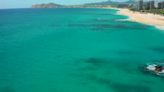 DESERT PARK NATURAL RESERVE BAJA CALIFORNIA SUR MEXICO-2020: Aerial View Of Turquoise Coastline And Beach