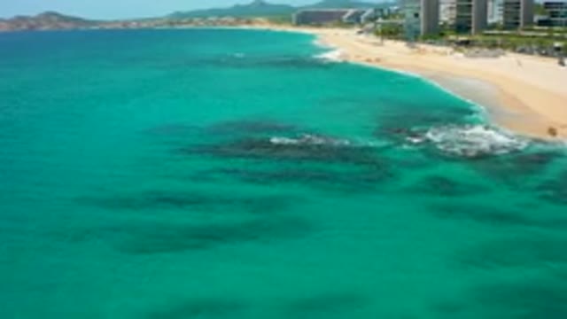 DESERT PARK NATURAL RESERVE BAJA CALIFORNIA SUR MEXICO-2020: Aerial View Of Turquoise Ocean And Rocky Shoreline