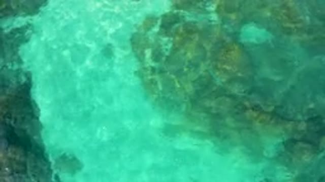 DESERT PARK NATURAL RESERVE BAJA CALIFORNIA SUR MEXICO-2020: Aerial View Of Turquoise Water Over Rocks