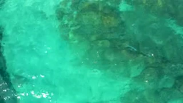 DESERT PARK NATURAL RESERVE BAJA CALIFORNIA SUR MEXICO-2020: Aerial View Of Turquoise Water Over Rocks