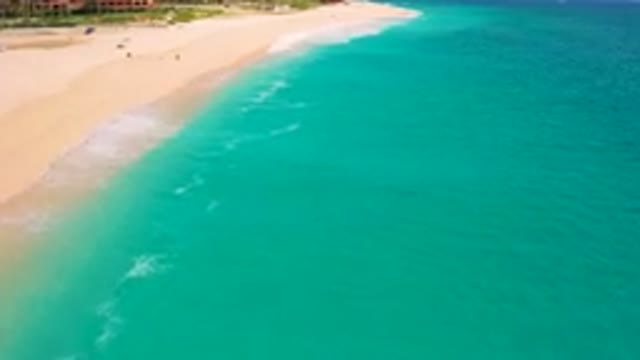 DESERT PARK NATURAL RESERVE BAJA CALIFORNIA SUR MEXICO-2020: Aerial View Of Turquoise Coastline And Sandy Beach