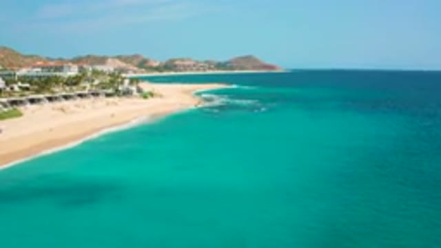 DESERT PARK NATURAL RESERVE BAJA CALIFORNIA SUR MEXICO-2020: Aerial View Of Turquoise Coastline And Beach Resort