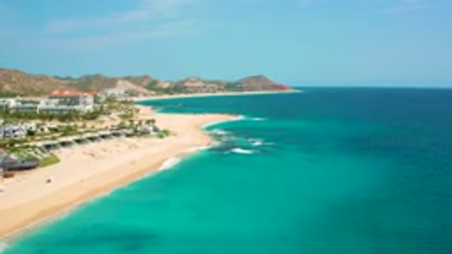 DESERT PARK NATURAL RESERVE BAJA CALIFORNIA SUR MEXICO-2020: Aerial View Of Turquoise Coastline And Beach Resort