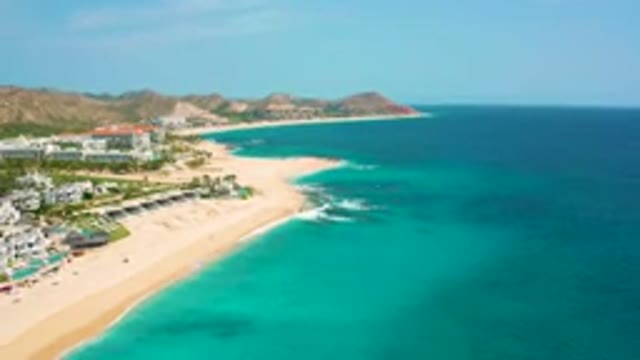 DESERT PARK NATURAL RESERVE BAJA CALIFORNIA SUR MEXICO-2020: Aerial View Of Tropical Beach And Ocean