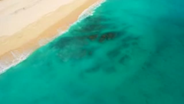 DESERT PARK NATURAL RESERVE BAJA CALIFORNIA SUR MEXICO-2020: Aerial View Of Turquoise Water And Sandy Beach