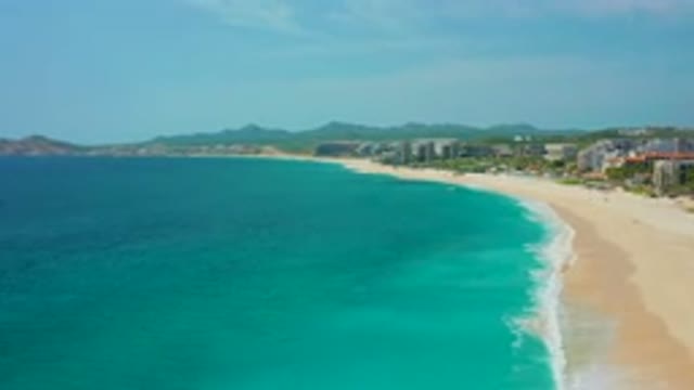 DESERT PARK NATURAL RESERVE BAJA CALIFORNIA SUR MEXICO-2020: Aerial View Of Turquoise Coastline And Beach