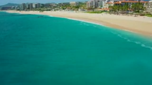DESERT PARK NATURAL RESERVE BAJA CALIFORNIA SUR MEXICO-2020: Aerial View Of Turquoise Ocean And Sandy Beach