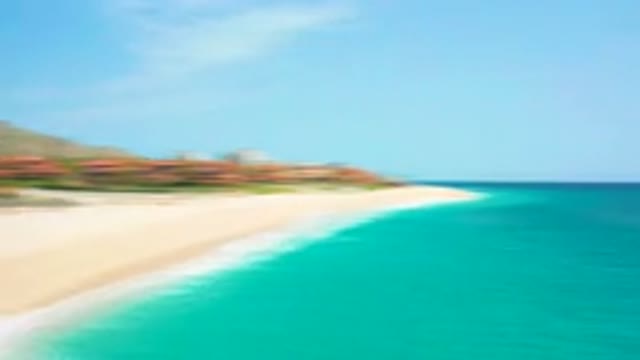 DESERT PARK NATURAL RESERVE BAJA CALIFORNIA SUR MEXICO-2020: Aerial View Of Turquoise Coastline And Beach Resort