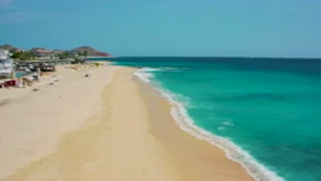 DESERT PARK NATURAL RESERVE BAJA CALIFORNIA SUR MEXICO-2020: Aerial View Of Turquoise Beach And Ocean