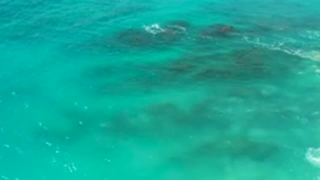DESERT PARK NATURAL RESERVE BAJA CALIFORNIA SUR MEXICO-2020: Aerial View Of Turquoise Ocean Water