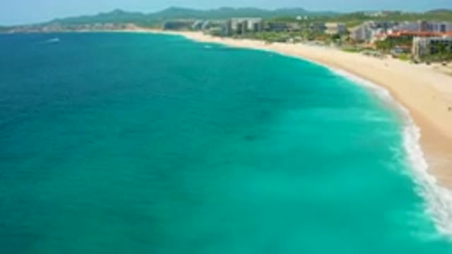 DESERT PARK NATURAL RESERVE BAJA CALIFORNIA SUR MEXICO-2020: Aerial View Of Turquoise Coastline And Beach