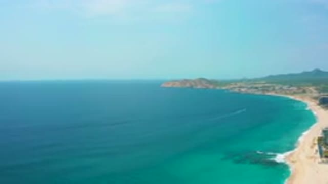 DESERT PARK NATURAL RESERVE BAJA CALIFORNIA SUR MEXICO-2020: Aerial View Of Turquoise Coastline And Beach
