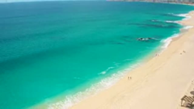 DESERT PARK NATURAL RESERVE BAJA CALIFORNIA SUR MEXICO-2020: Aerial View Of Turquoise Coastline And Sandy Beach