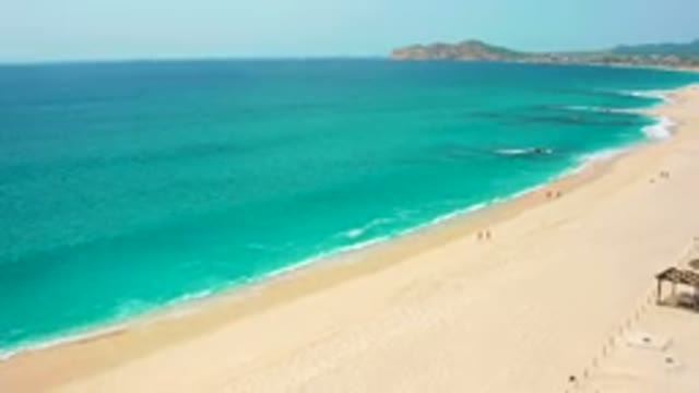 DESERT PARK NATURAL RESERVE BAJA CALIFORNIA SUR MEXICO-2020: Aerial View Of Turquoise Ocean And Sandy Beach