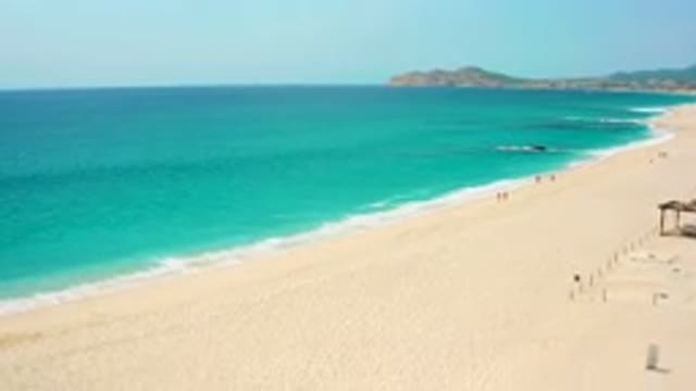 DESERT PARK NATURAL RESERVE BAJA CALIFORNIA SUR MEXICO-2020: Aerial View Of Turquoise Ocean And Sandy Beach